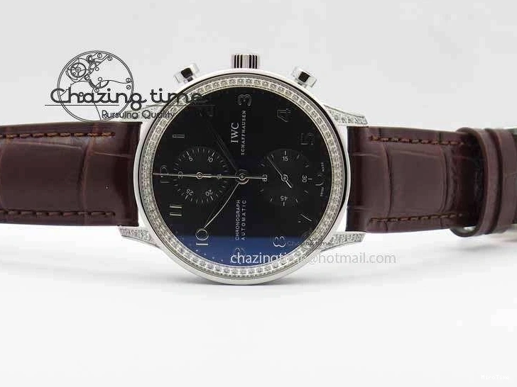 MIROTIME 0331 Unique Portuguese IW3714 Diam ZF V2 1:1 Best Edition Gray Dial On Brown Leather Strap A79350 (Slim Movement) 7250